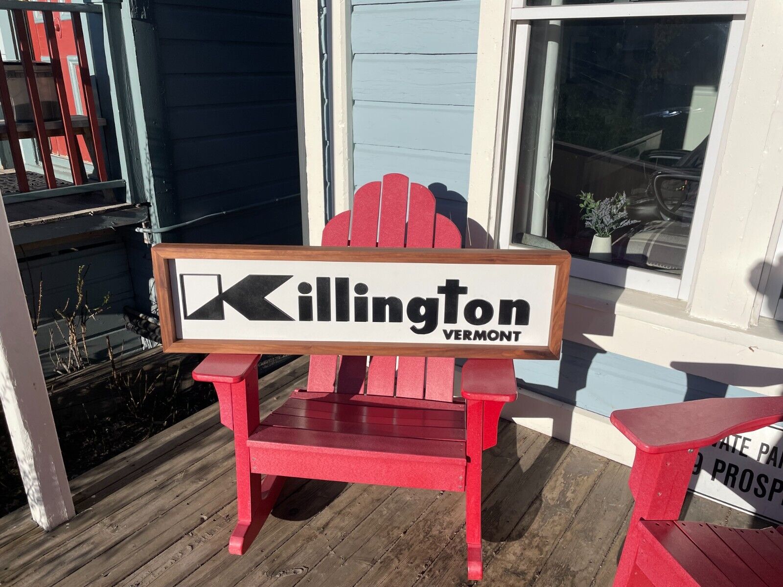 Very large old Killington logo sign walnut wrapped