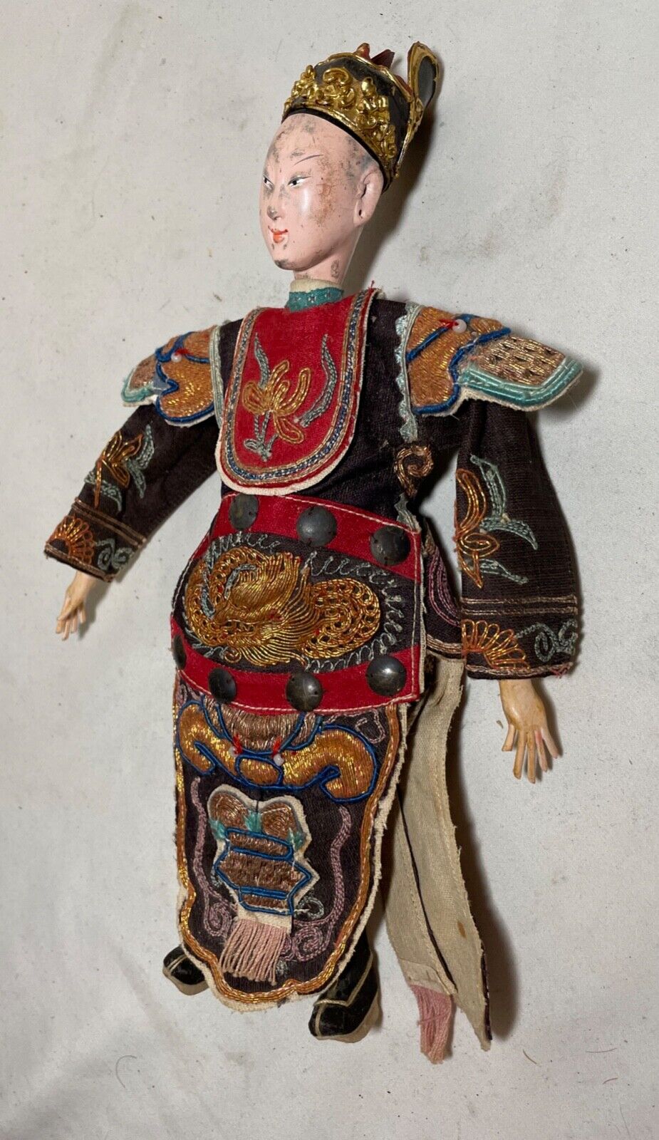 Antique Chinese Handmade Peking Opera Theatre Puppet Chaozhou Doll Qing Dynasty