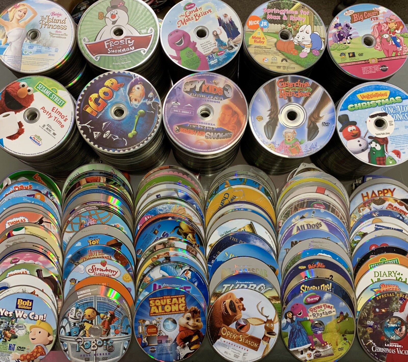 100 DVD Lot Kids Wholesale Great For Personal Or Resale Bulk Movies Tv Show Lots