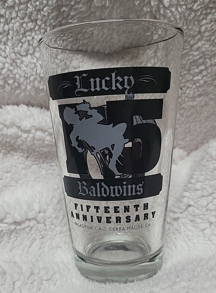 LUCKY BALDWIN\'S PUB ~ 15 Year Anniversary 2011 ~ Pasadena ~ Pint Beer Glass. C 3