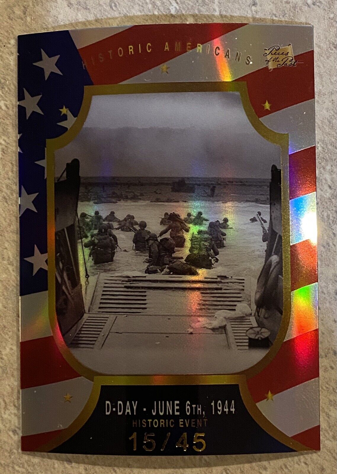 2023 PIECES OF THE PAST D-DAY JUNE 6TH 1944 FLAG REFRACTOR 15/45 