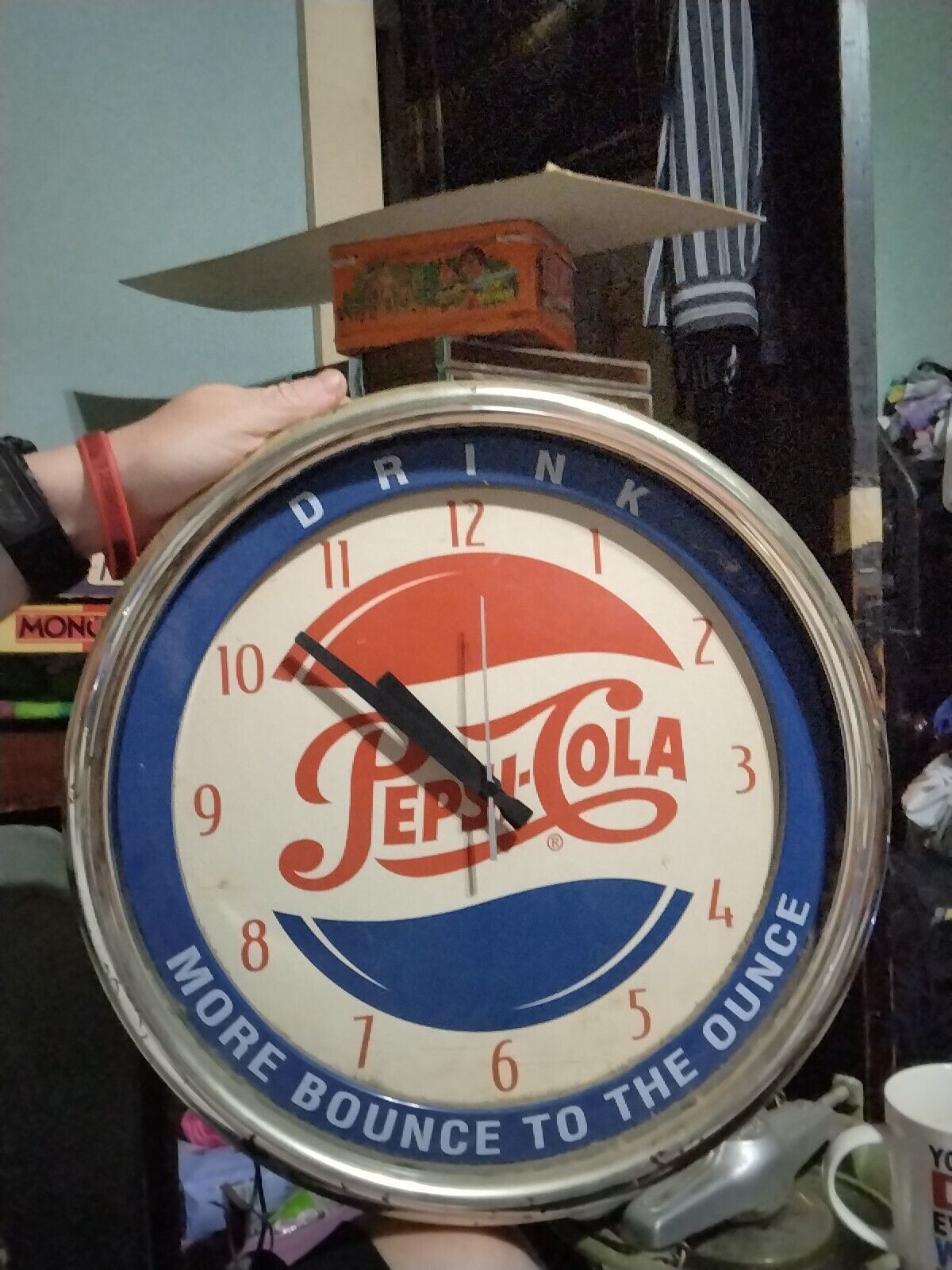 Vintage Pepsi-Cola Light-Up Mini Gasoline Globe Alarm Clock-1999- EXCELLENT COND