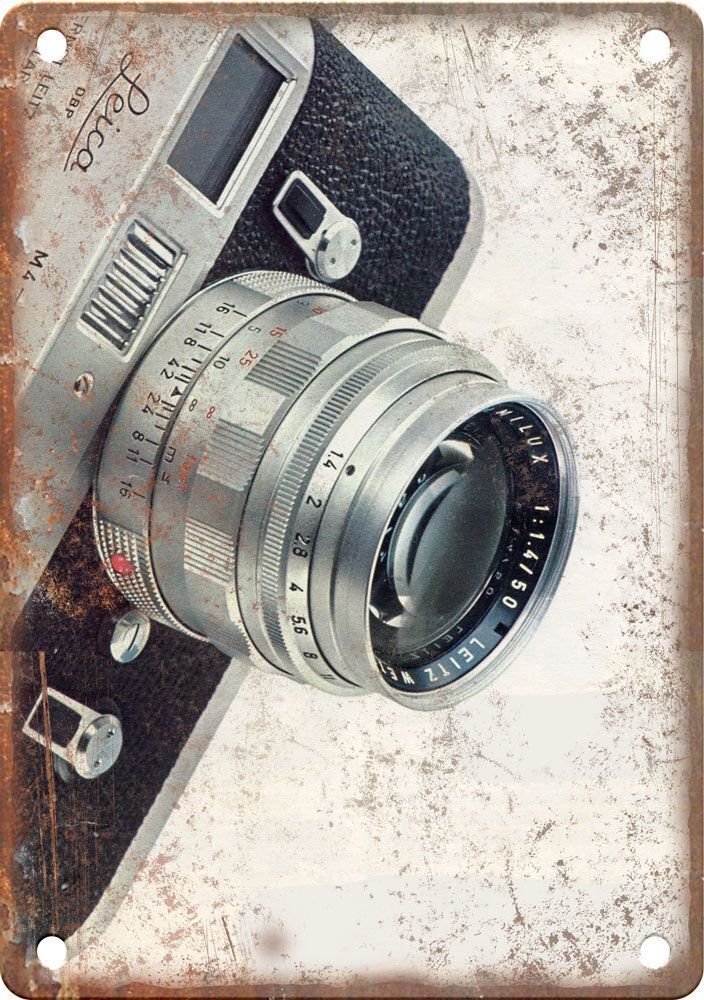 Vintage Leica Film Camera Ad Retro Look Reproduction Metal Sign C15