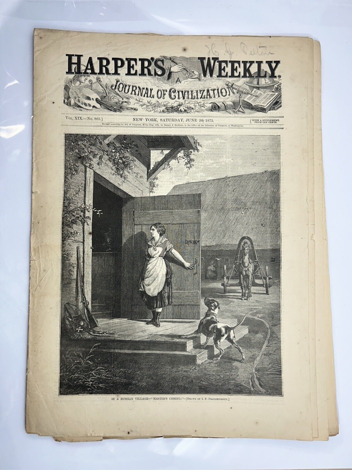 Harper's Weekly - New York - June 26, 1875 - Boathouses - Bunker Hill - Novgorod