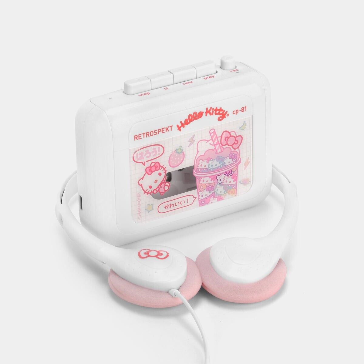 Hello Kitty Cassette Player Sanrio Exclusive Strawberry Milk NEW w Box 