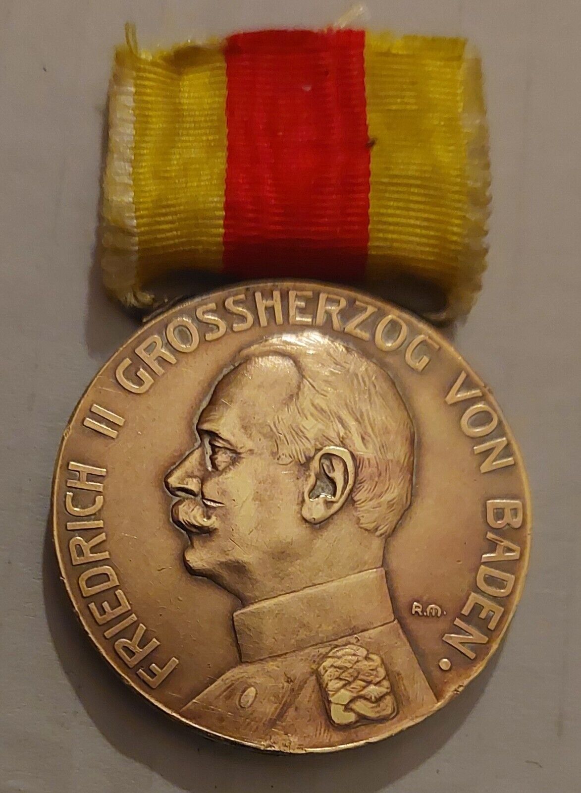 Silver Medal for Merit- Friedrich II-1908.- Baden- R. M.-Richard Mayer  cutter