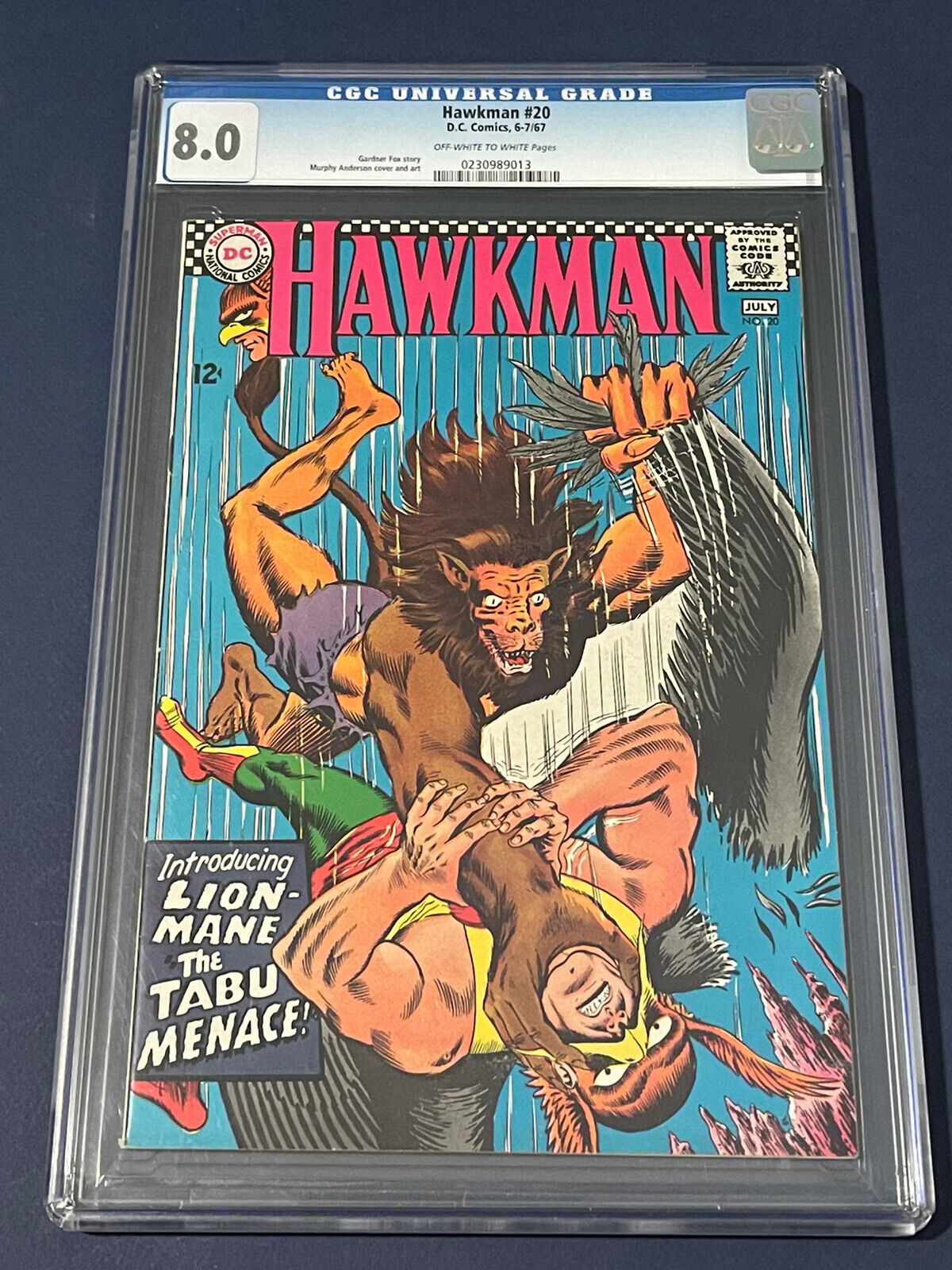 Hawkman #20 CGC 8.0 DC Comics 1967 1st app. Lion-Mane