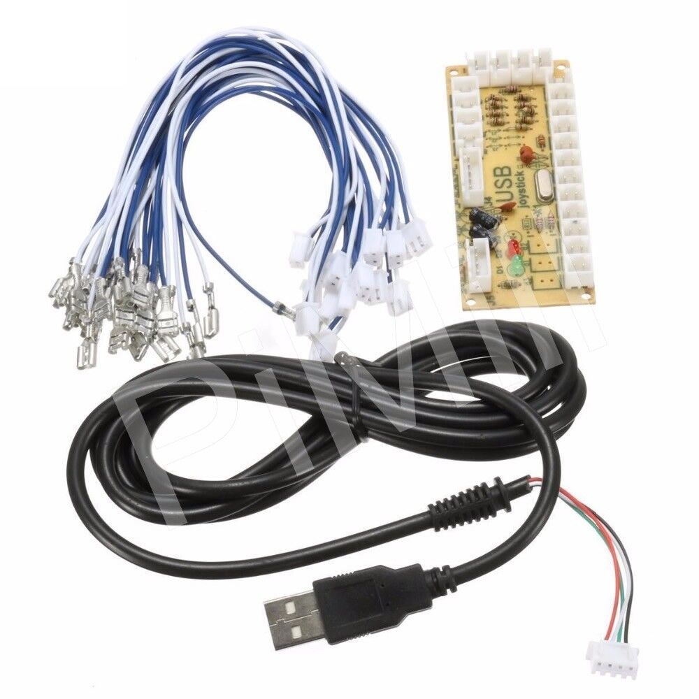 Zero Delay USB Encoder For PC Arcade Joystick Buttons 4.8mm Cables DIY US Stock