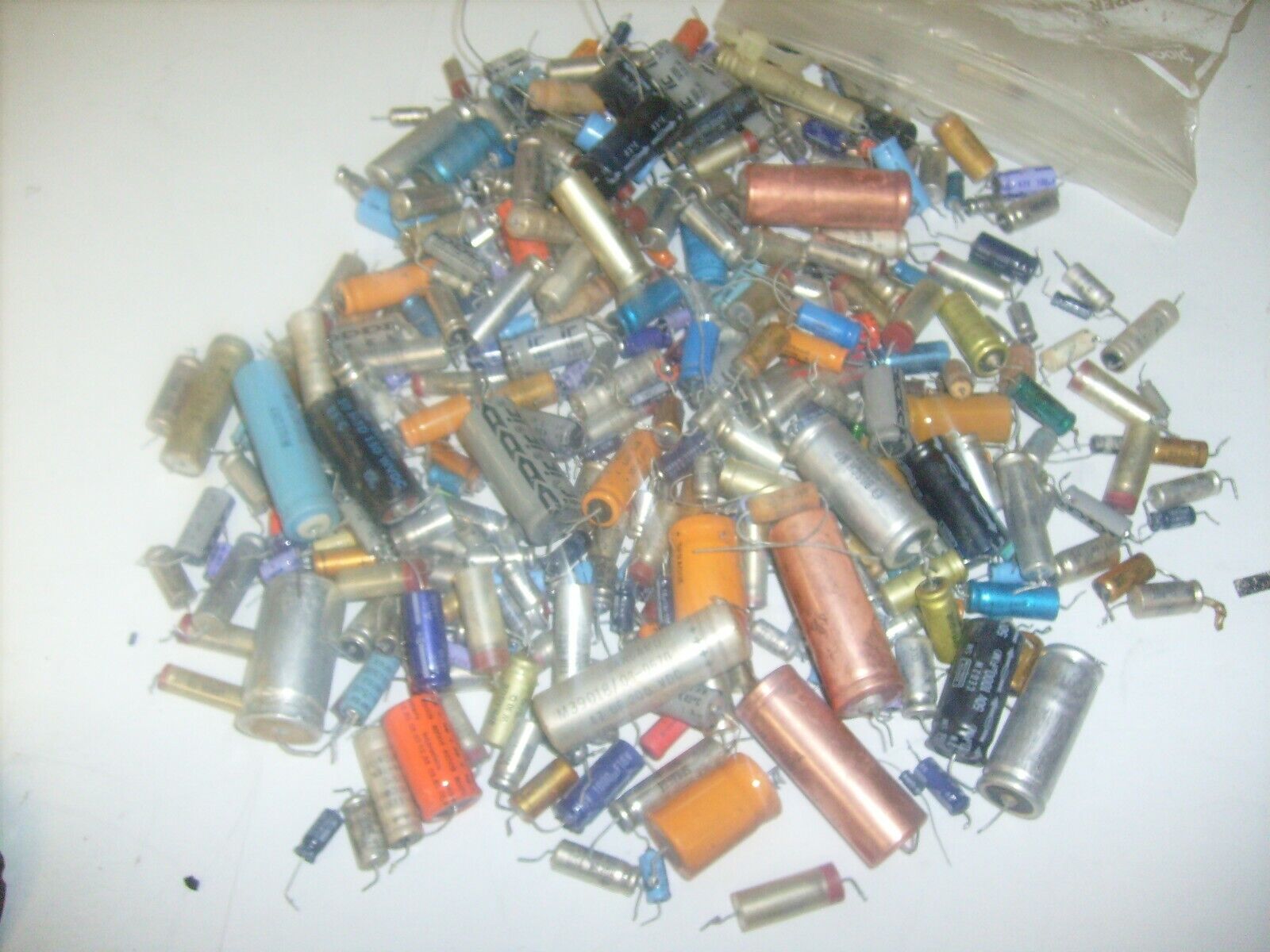 2 LB lot of vintage capacitors - Sprague Atom, Bosch Germany, Sangamo , Syncro