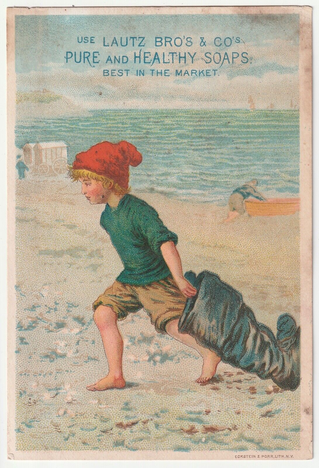 c1880s Buffalo New York NY~Lautz Bro\'s Soap~Sailor Boy~Victorian Trade Card