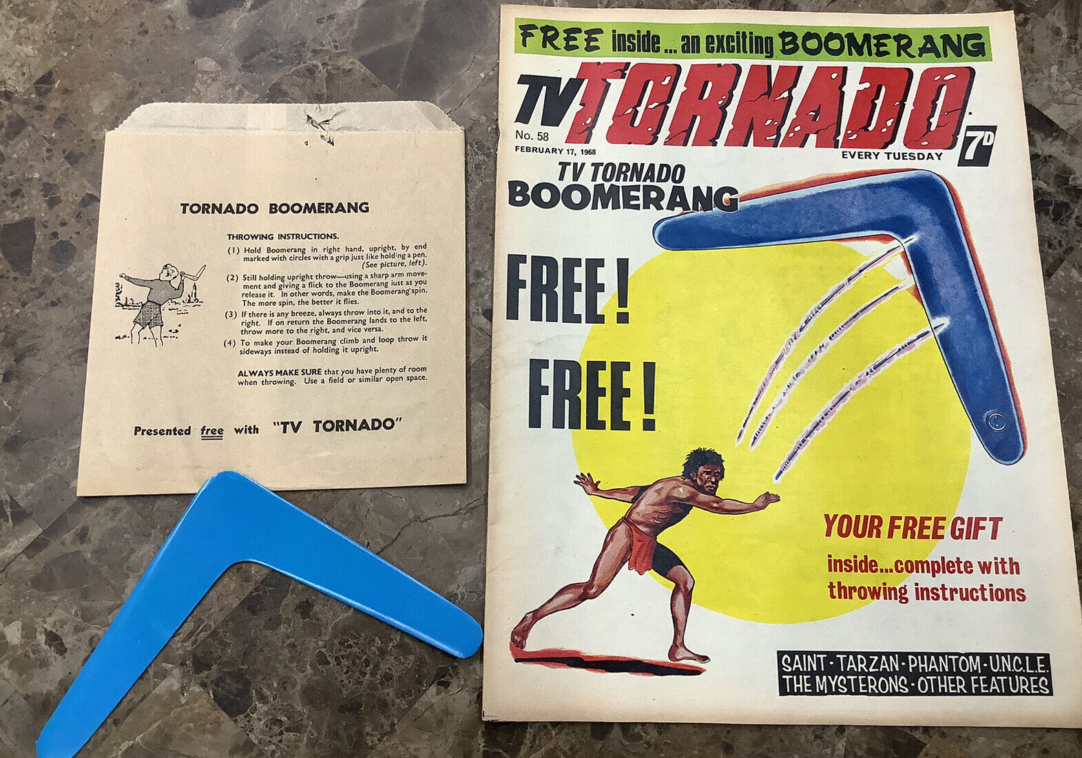 February 17, 1968 TV Tornado Magazine W/ TV Tornado Boomerang