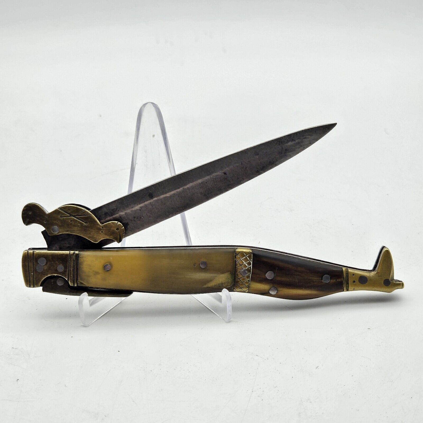 Antique Vintage Boot-shaped Pocket Knife, Horn Handle. Unusual