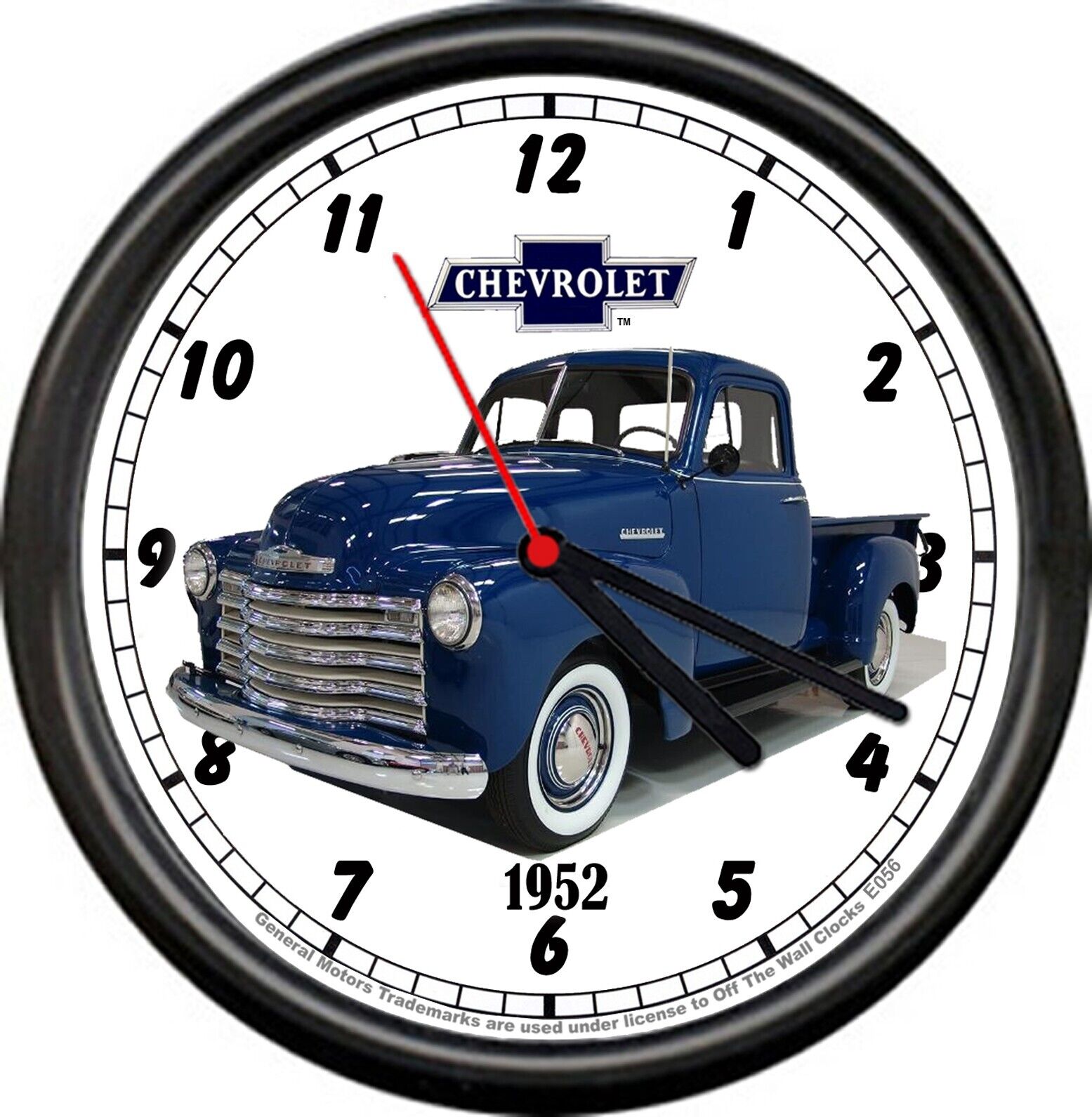 Licensed 1952 Chevy Pickup Truck Blue General Motors Retro Sign Wall Clock