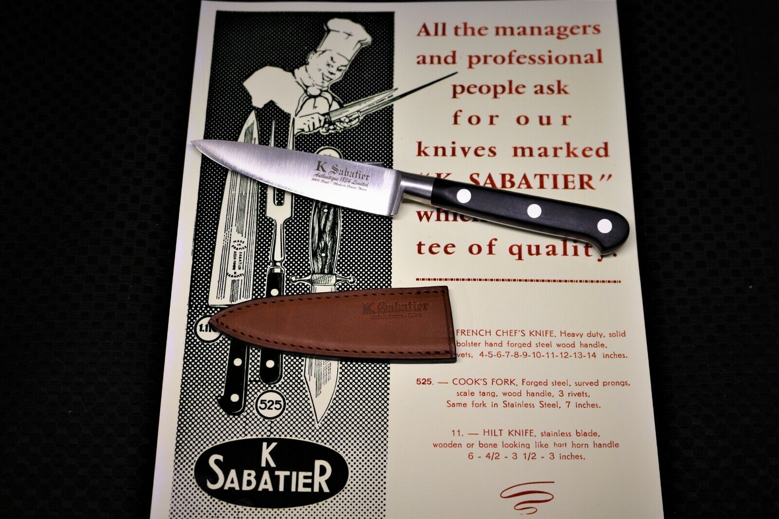 K SABATIER ,Limited edition , 1834 Authentique  4 inch Paring Knife . made in Th