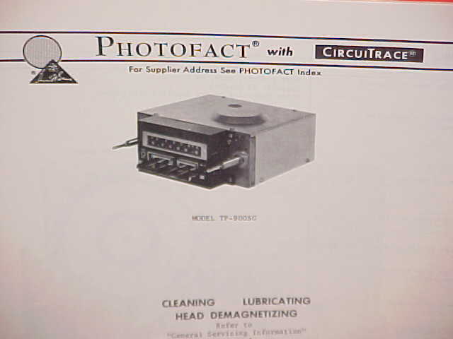 1977 PIONEER 8-TRACK TAPE PLAYER/AM-FM RADIO SERVICE MANUAL TP-7005G TP-9005G