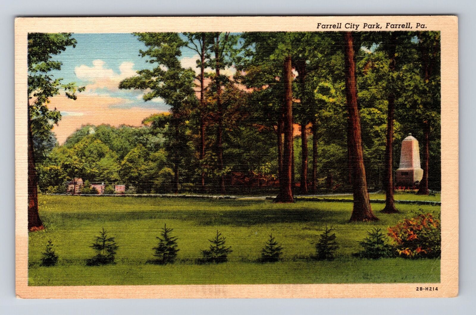 Farrell PA-Pennsylvania, Farrell City Park, Antique, Vintage Souvenir Postcard