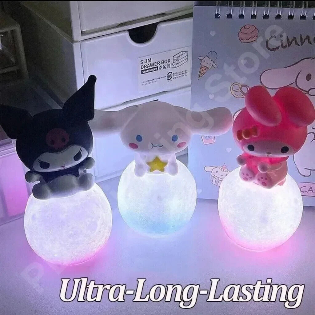 3 x Night Light HELLO KITTY CINNAMOROLL KUROMI Sanrio LED Light Cute 12cm