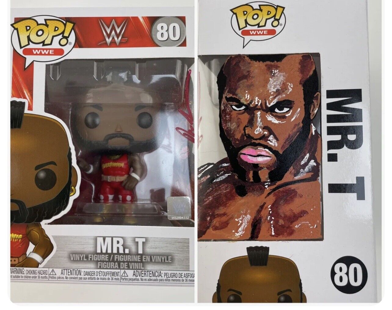 MR. T HAND PAINTED Funko POP WWE WWF Wrestling A-Team Sketched Sketch Rocky III