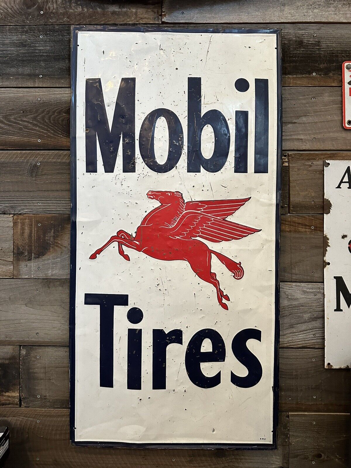 1940’s  Rare Original Mobil Tires Sign