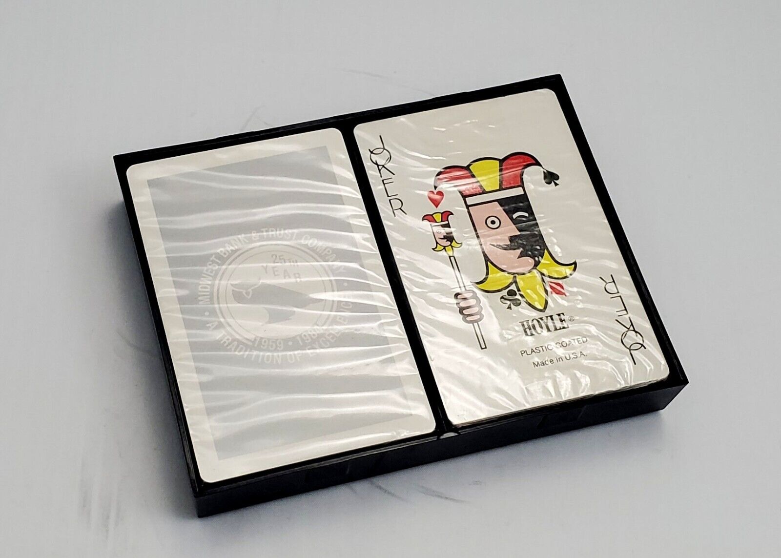 Vintage HOYLE playing cards , plastic coated SEALED rare 1984