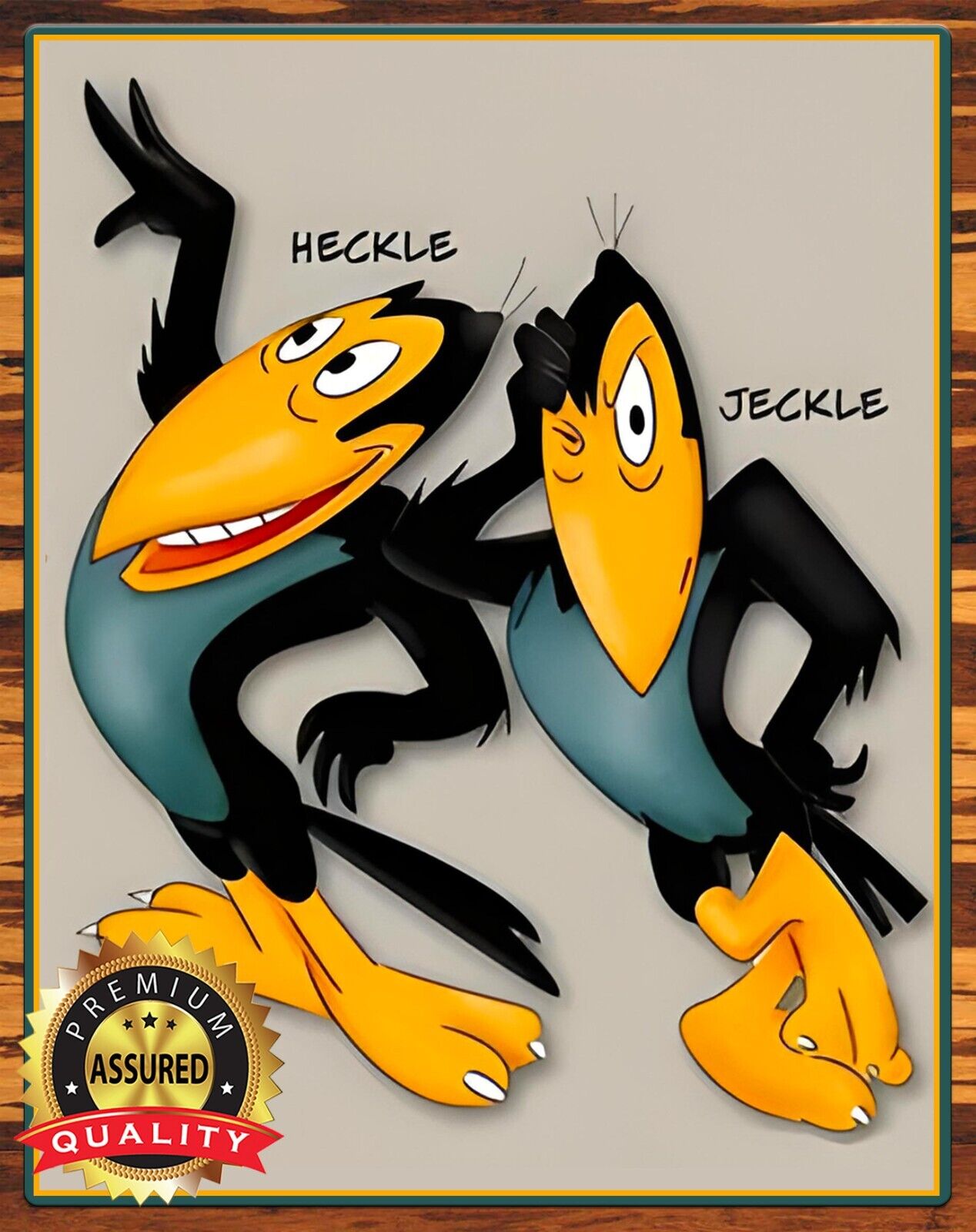 Heckle and Jeckle - Terrytoons - Rare - Metal Sign 11 x 14