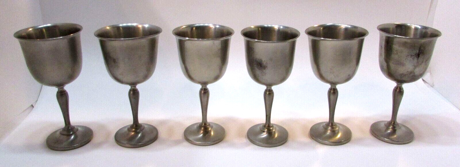 Set 4 Vintage J. Reisner 2152 Pewter Wine Glasses Old Medieval Gothic Chalices