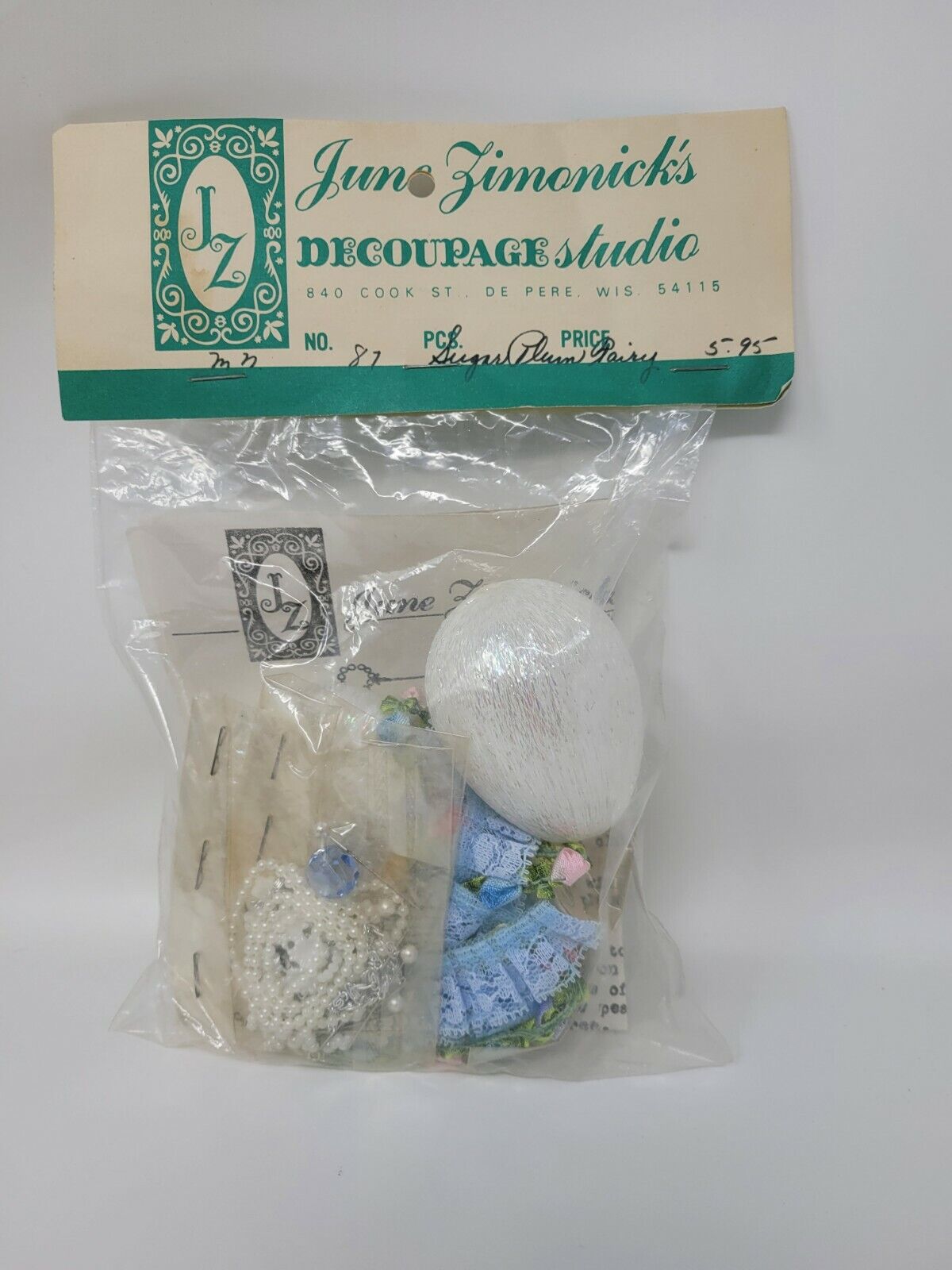 June Zimonick\'s Studio Christmas Ornament Kit #87 Sugar Plum Fairy 