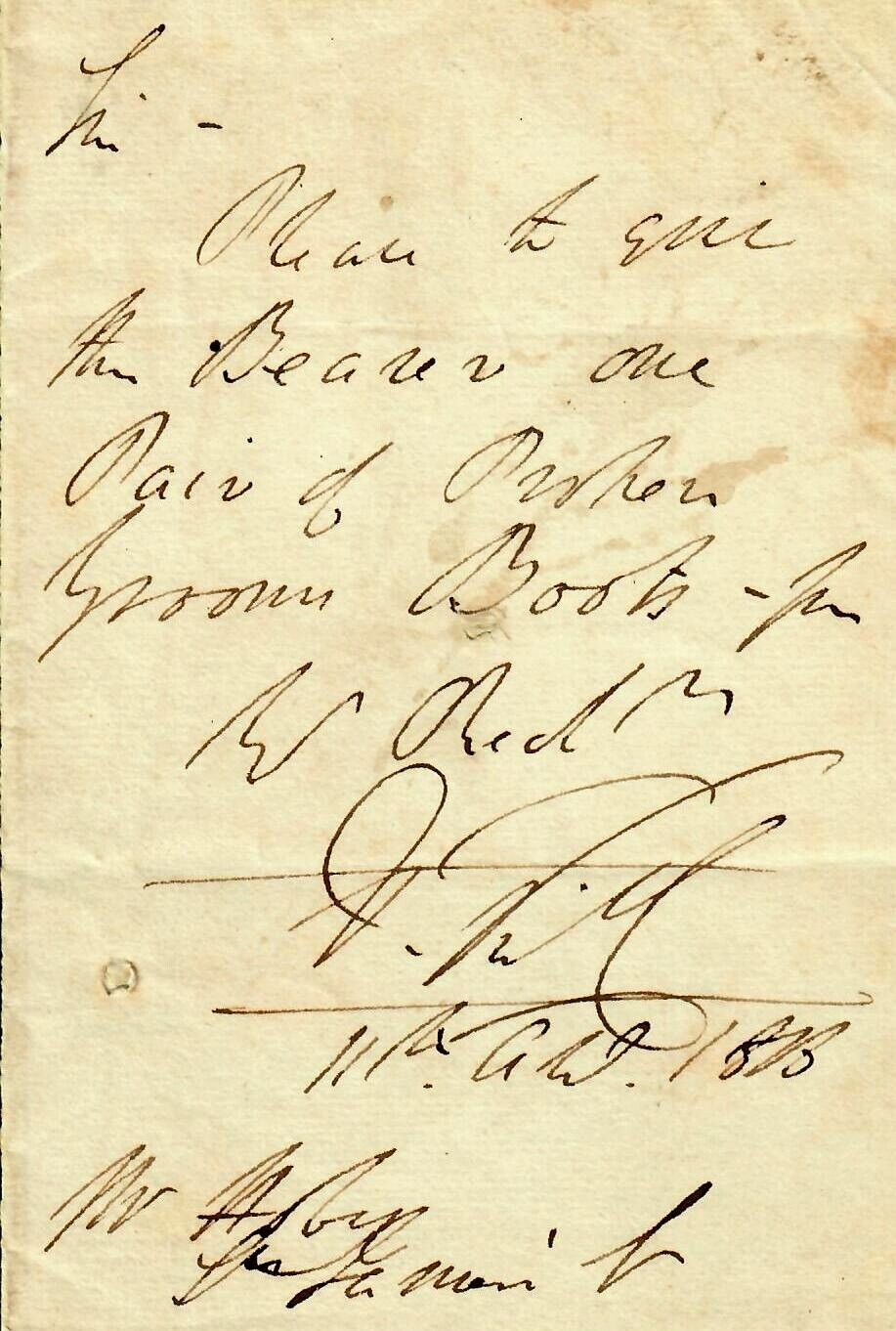 RARE “1st Earl O'Neill” Charles O'Neill Hand Written Letter