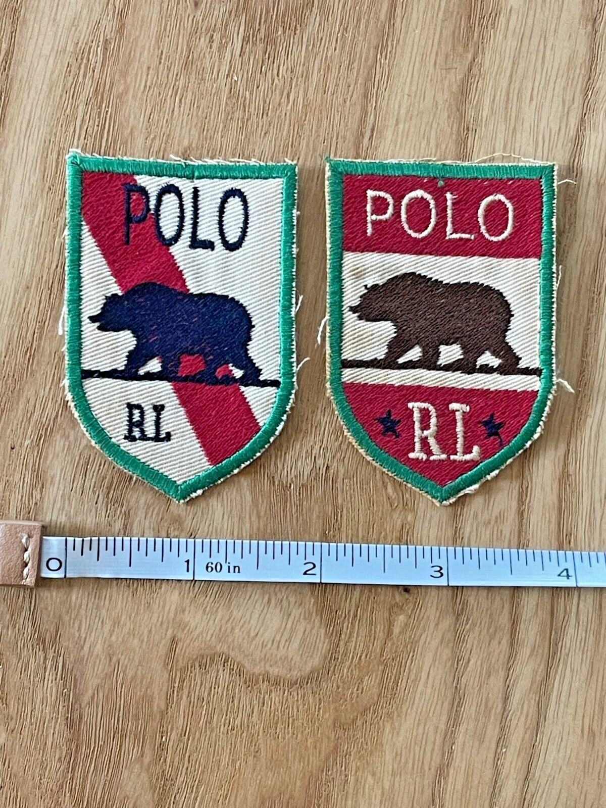 Polo Ralph Lauren vintage patch dead stock pair of California bear logos