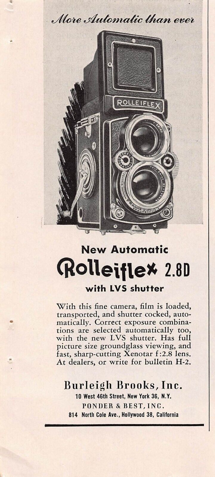 Rolleiflex Camera Advertising Xenotar Lens Industrial Chic Mini Vtg Print Ad