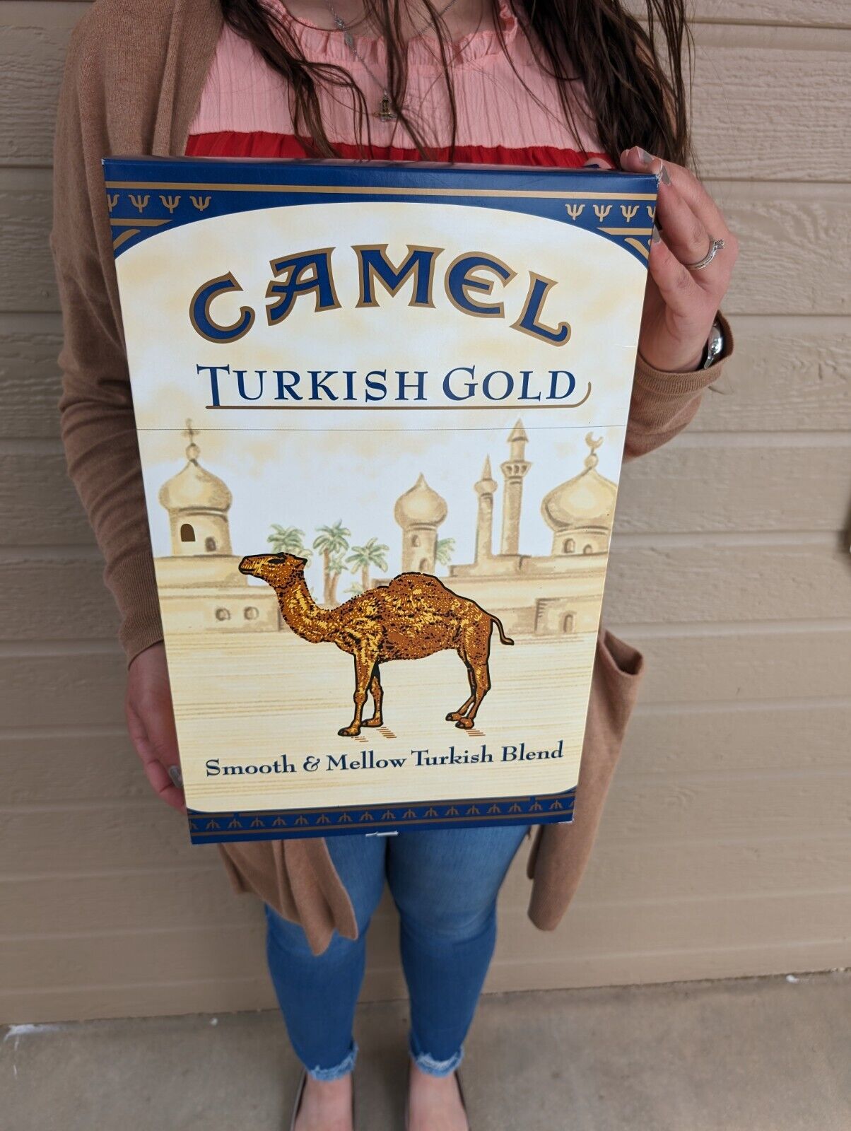 Vintage Large 16 Inch Camel Advertising Cigarette Box Store Display Sign  Decor