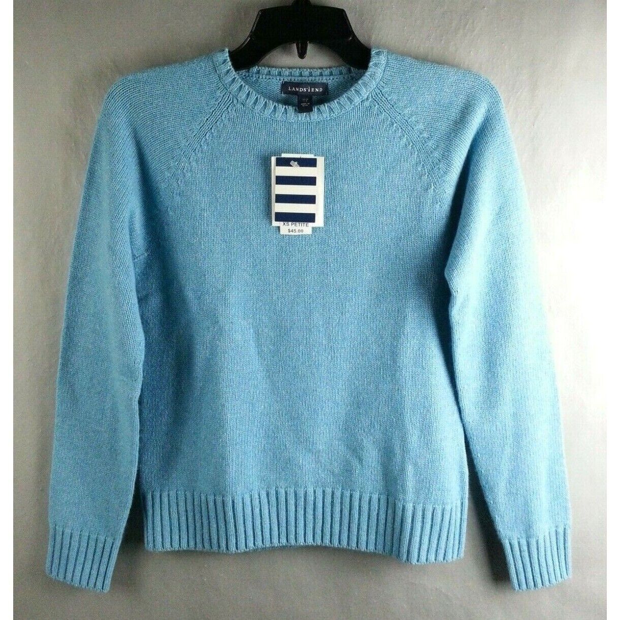 Vintage NWT Original Tag Lands End Blue Size XS Petite Longs Sleeve Sweater