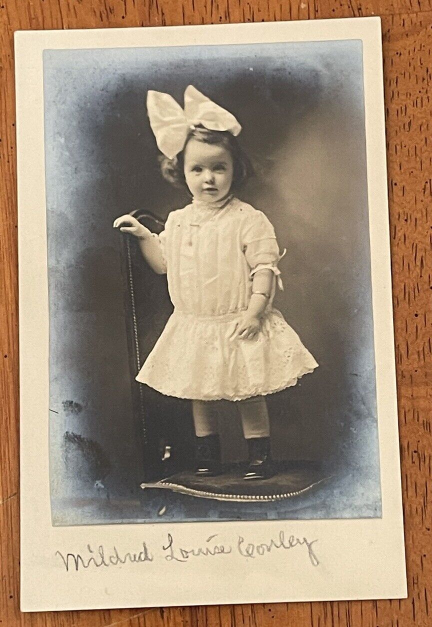 RPPC Antique Photo Postcard 1913 Mildred Louise Conley