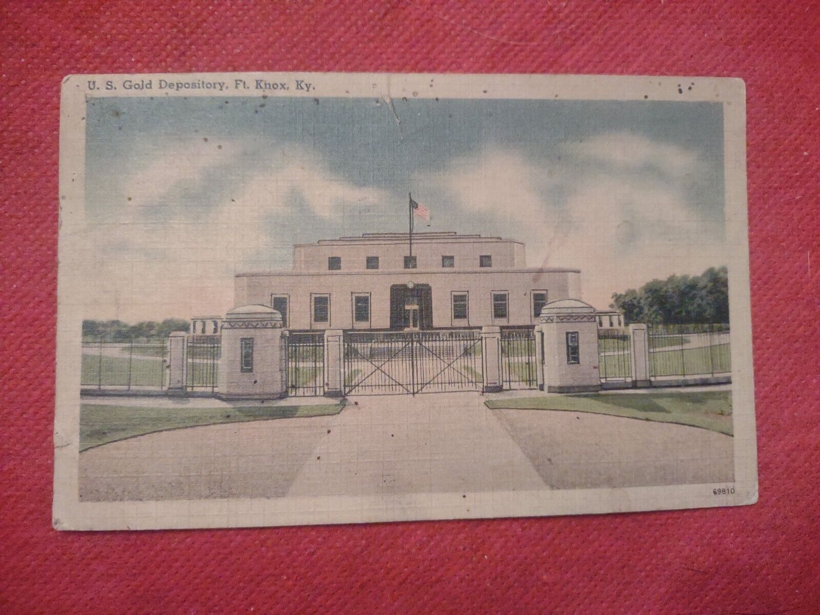U.S.Gold Depository, Ft. Knox, KY Linen Postcard
