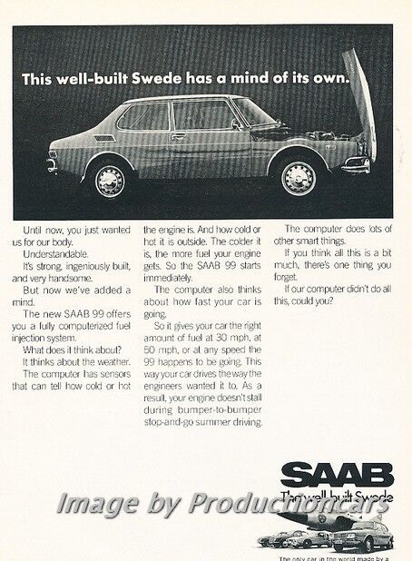 1970 SAAB 99 - well built Swede - Original Advertisement Print Art Car Ad PE19