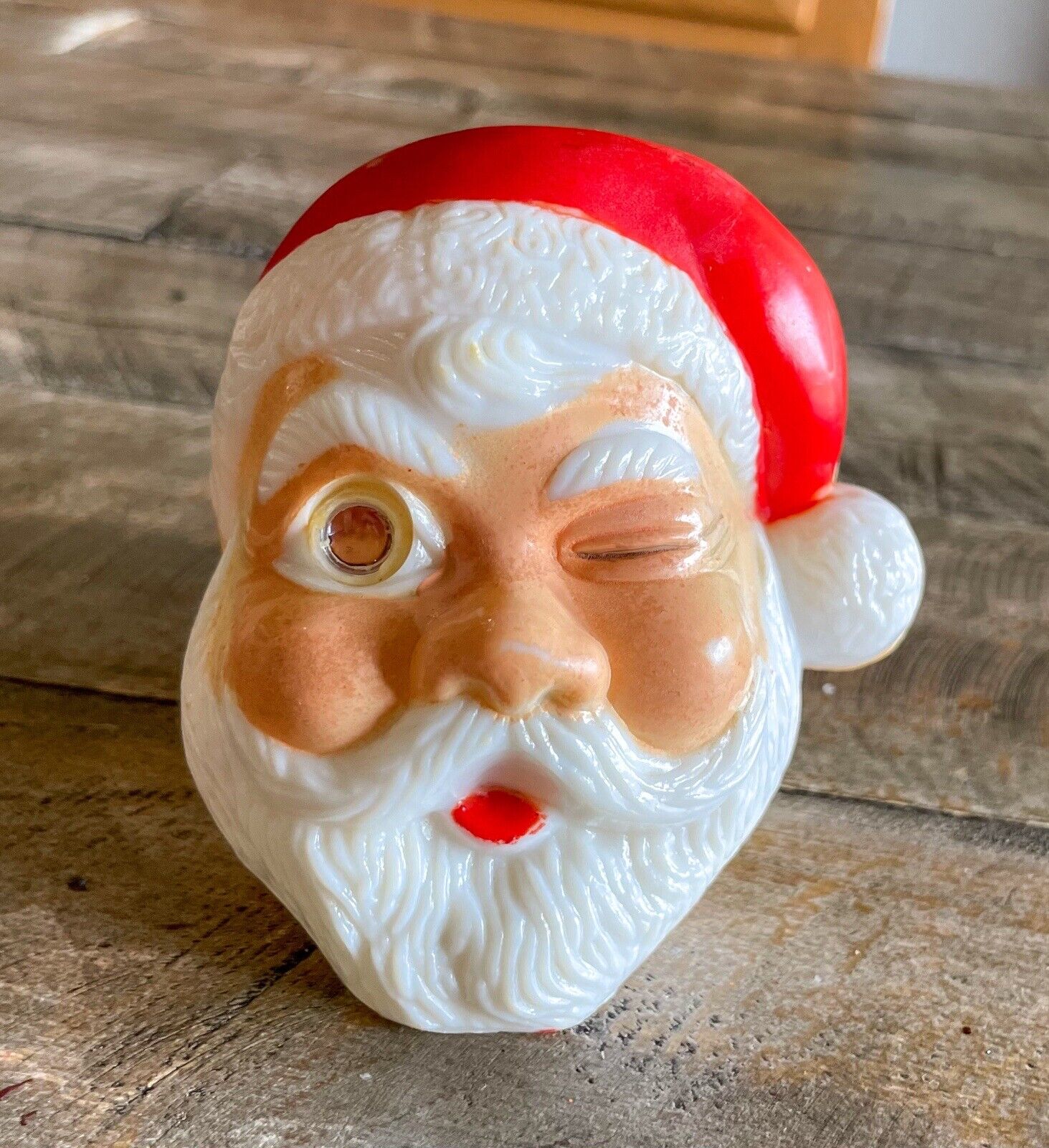 Vintage Santa Head View Master Style Toy Celluloid Christmas Toy Hong Kong