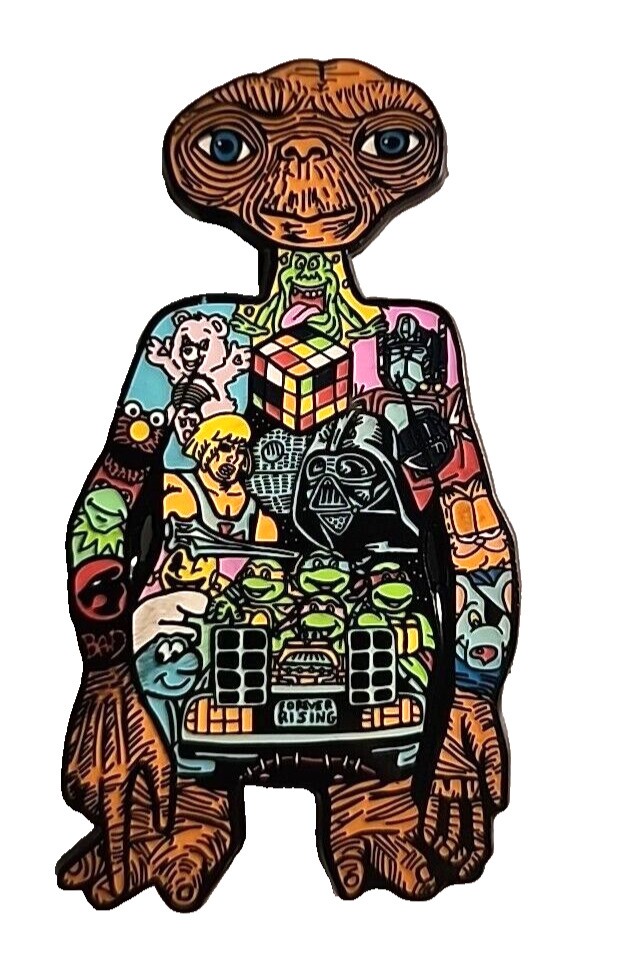 E.T Collectible Pin Featuring Other Nostalgic Characters 3.5in