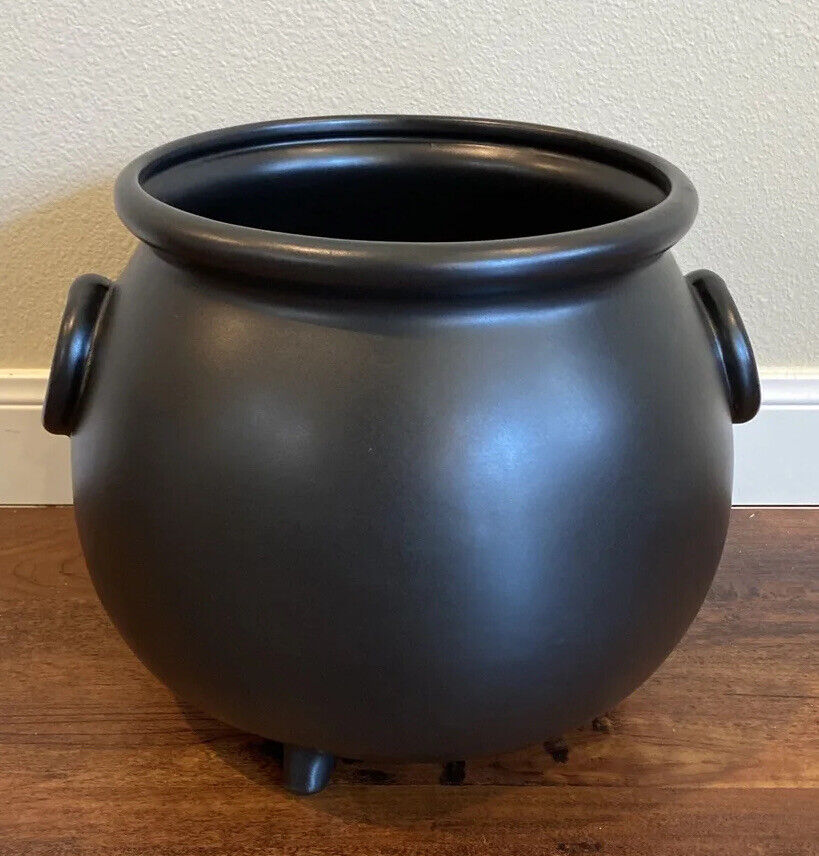 Williams Sonoma Black Cauldron Serving Bowl Ice Bucket Halloween Footed