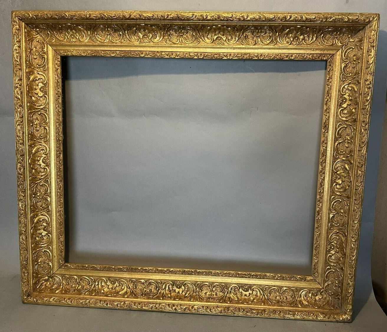 Large & Impressive Pair of Ornate Antique Victorian Gold Painting Frames