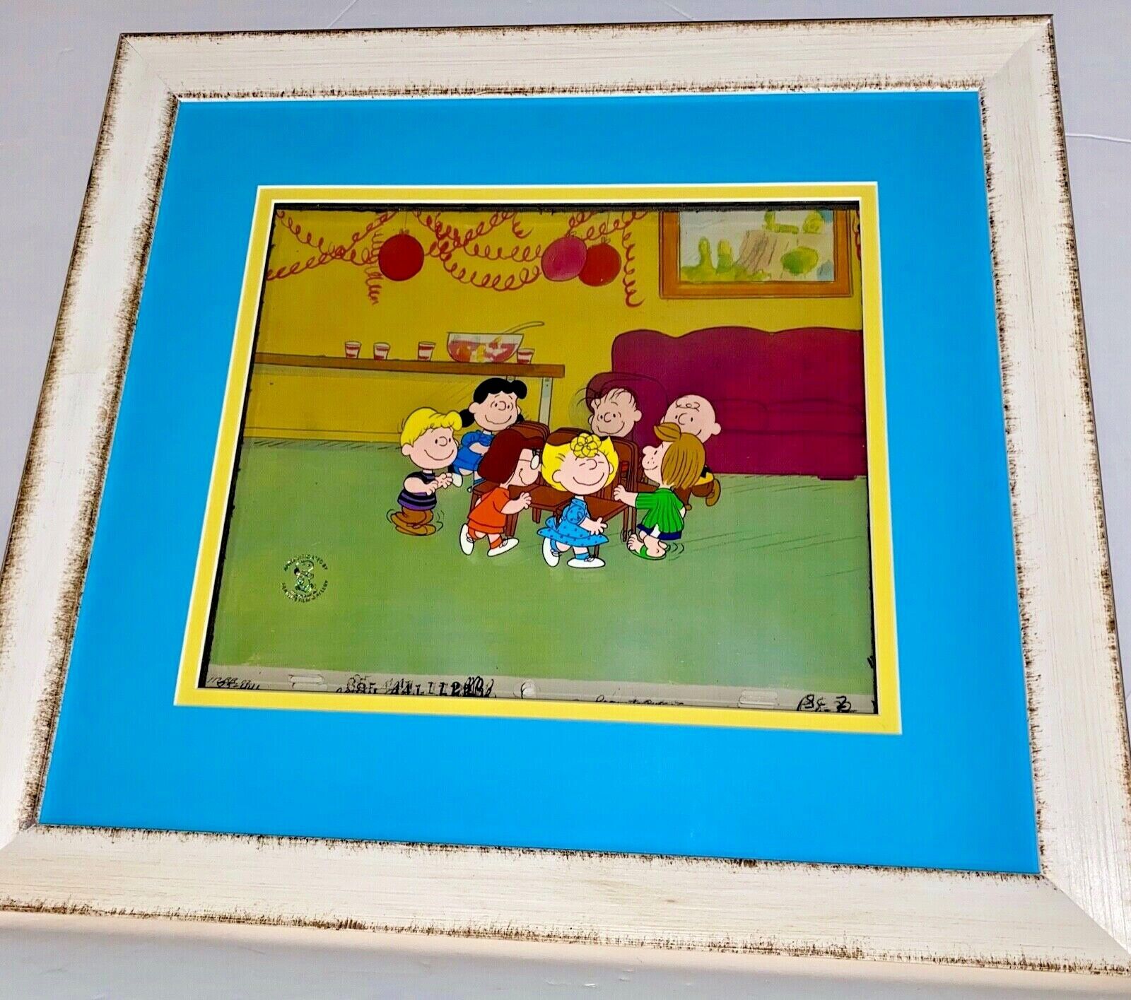 Peanuts Cel Original Production Happy New Year Charlie Brown Musical Chairs Cell