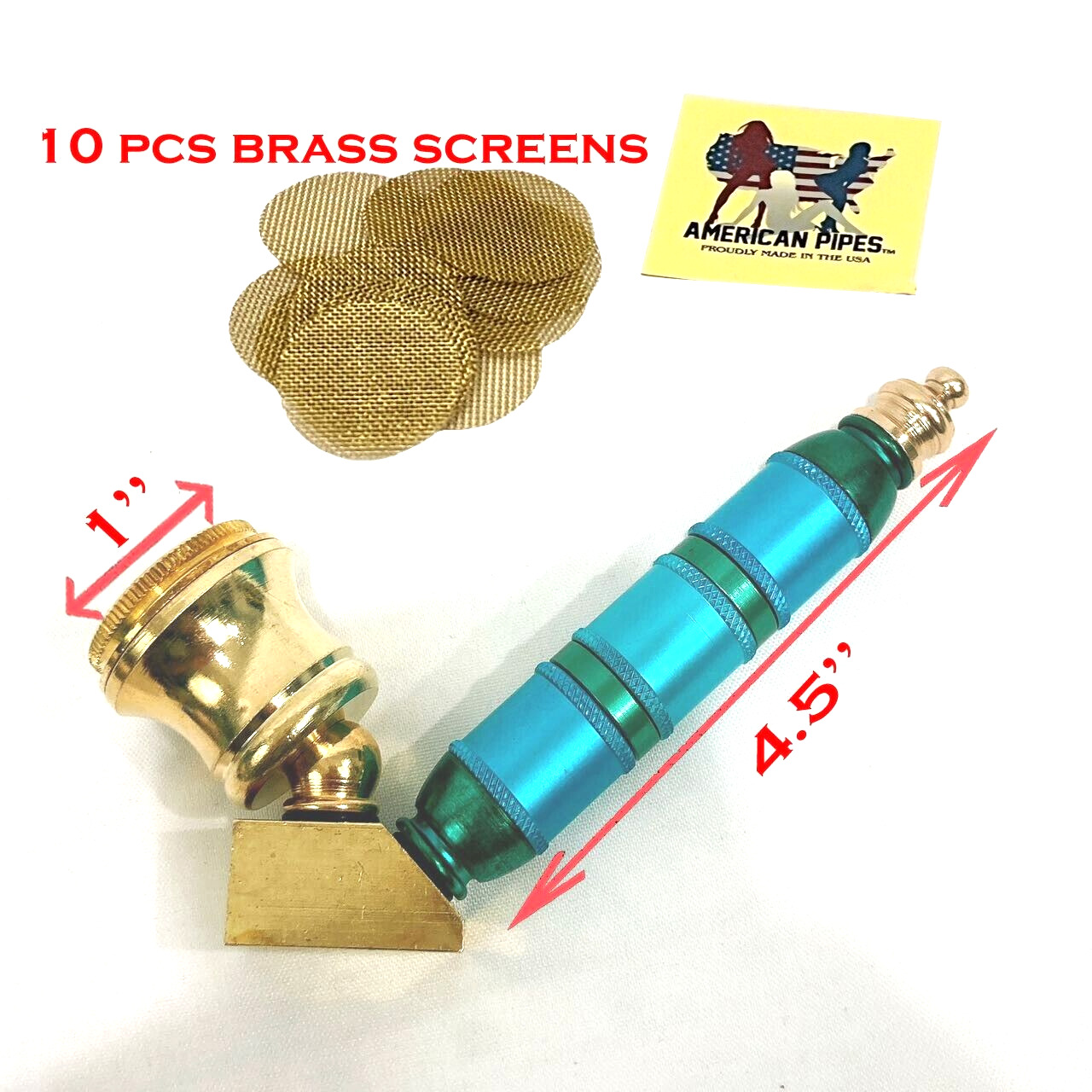 Americanpipes™️ 4.5'' metal Tobacco Smoking Pipe party bowl with 10-brass screen