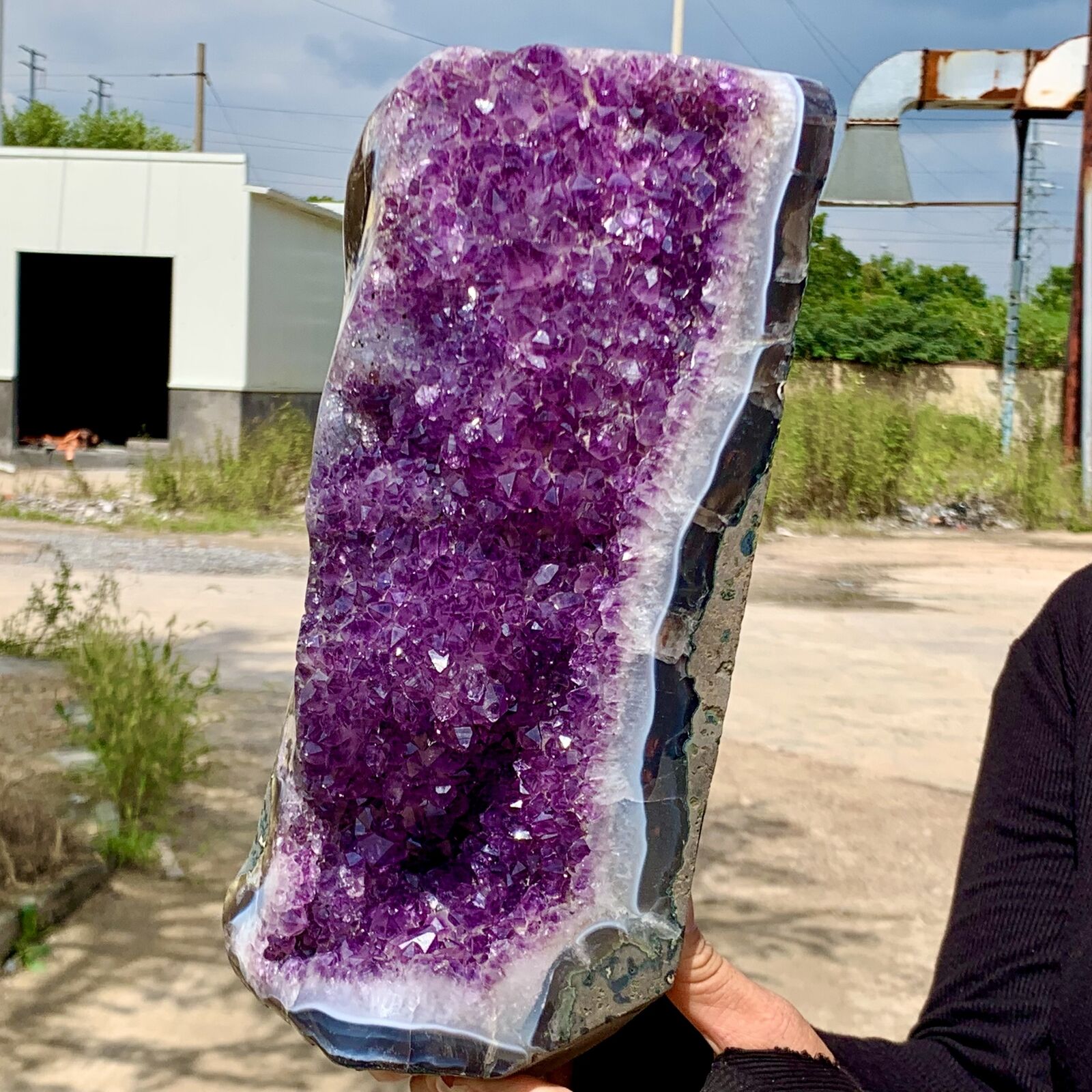 13.2LB Natural Amethyst geode quartz cluster crystal specimen Healing