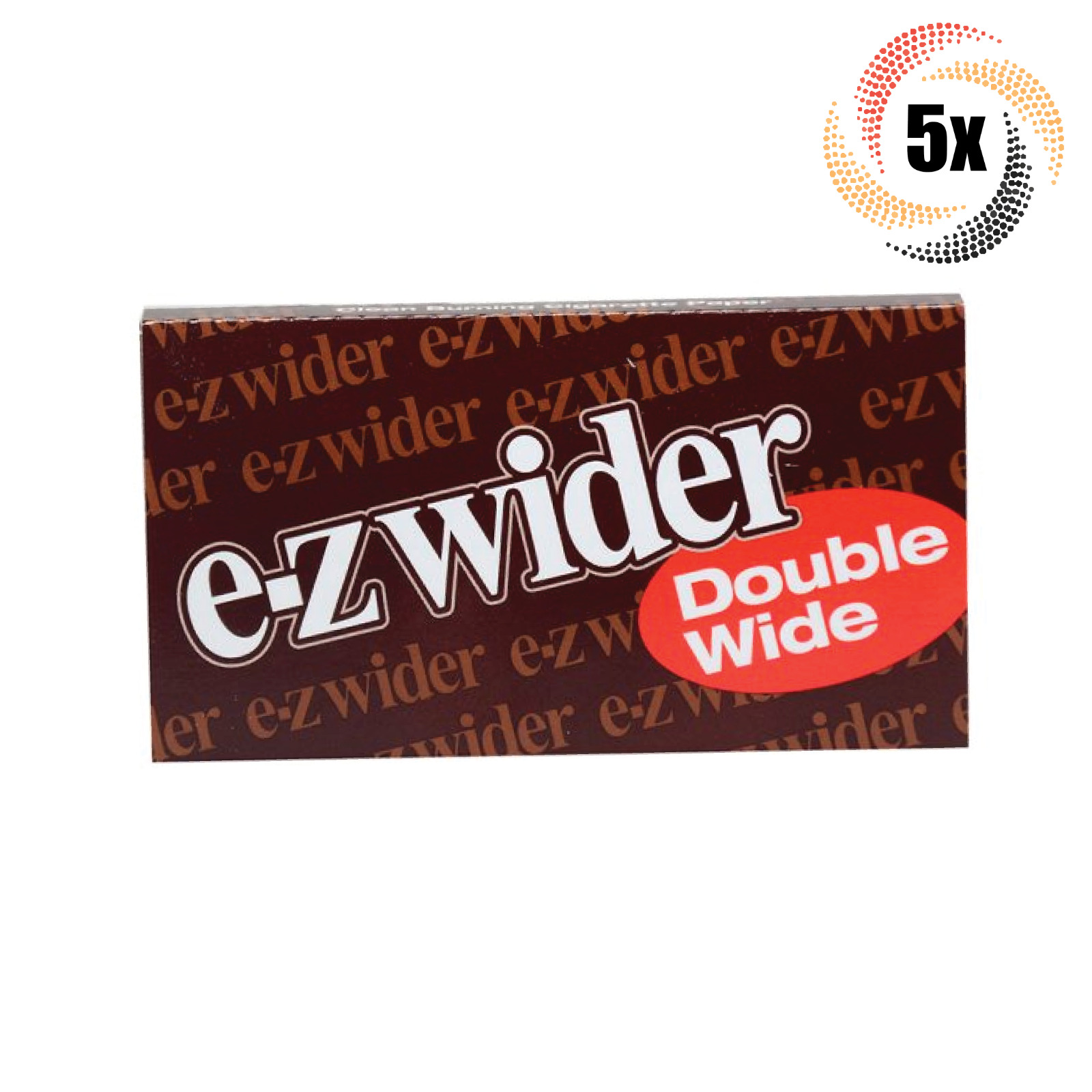 5x Packs E-Z Wider Double Wide | 1.0 | 24 Papers Per Pack | + 2 Rolling Tubes