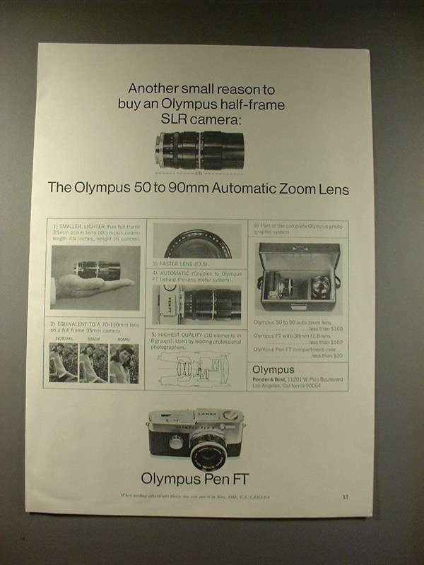 1968 Olympus Pen FT Camera Ad - Small Reason