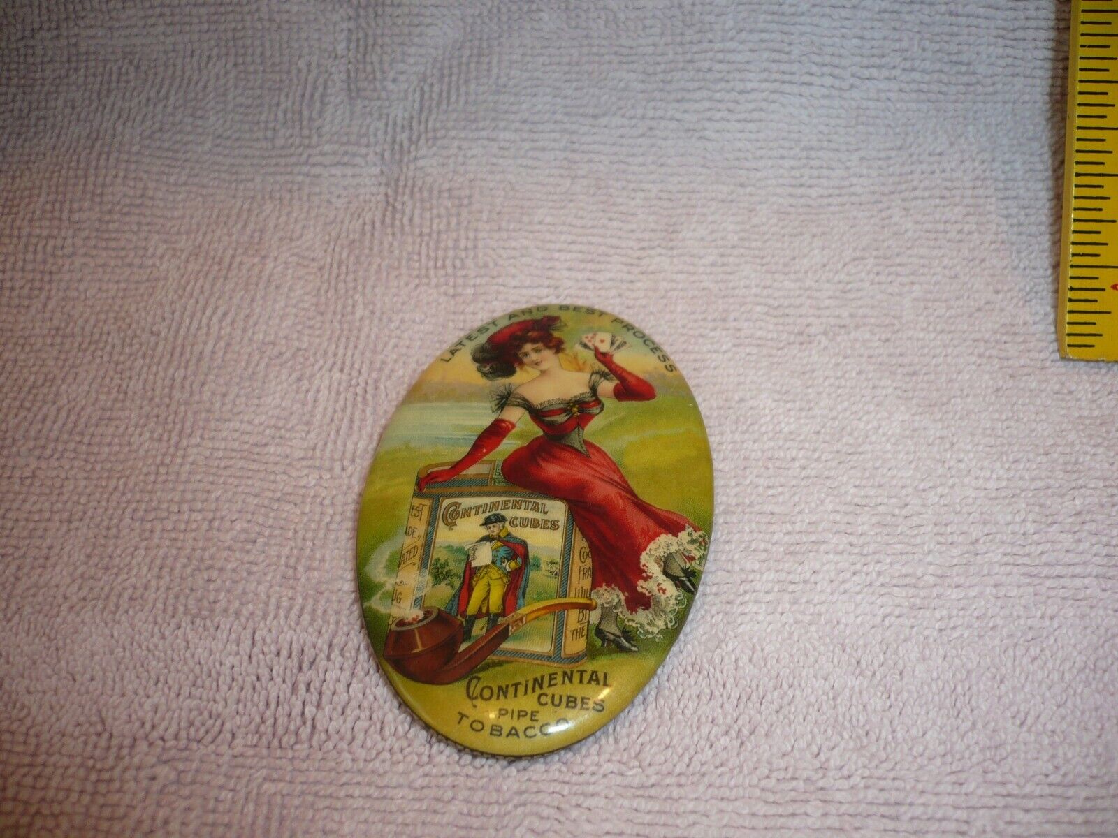CONTINENTAL CUBES TOBACCO POCKET MIRROR - EARLY 1900’s -  clean cond. 