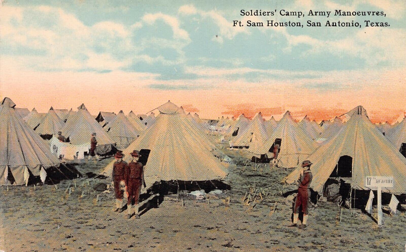 Soldiers' Camp, U.S. Army, Ft. Sam Houston, San Antonio, Texas, WWI Era Postcard