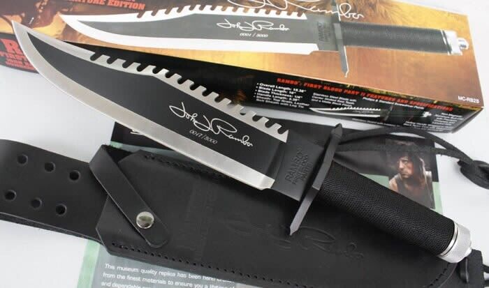 Rambo 2 First Blood Boot Dagger Survival Fixed Bowie Camping Hunting Knife
