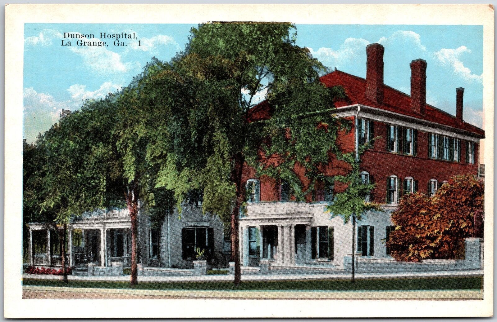 Dunson Hospital La Grange Georgia GA Medical Building Trees Front Postcard