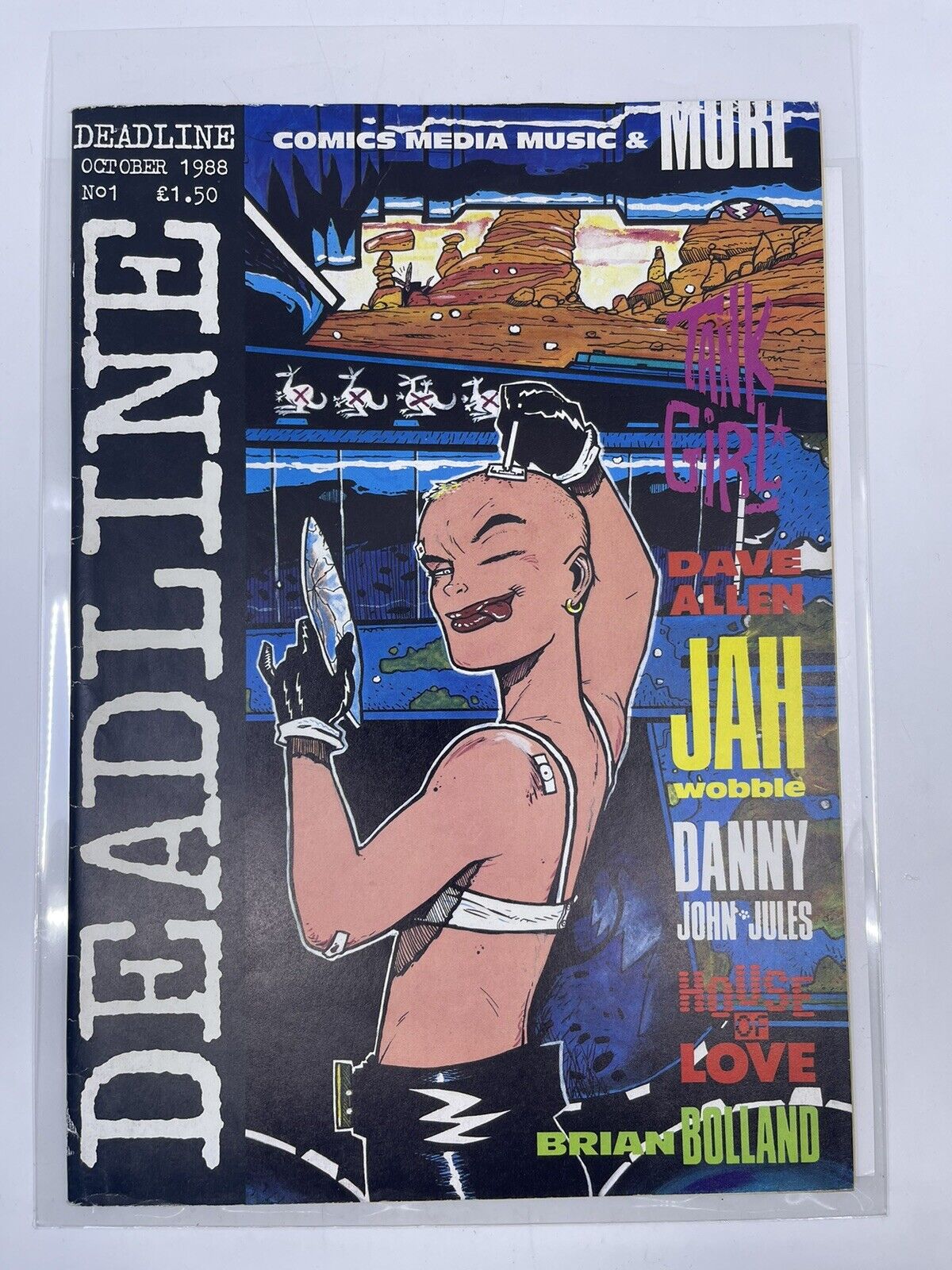 Deadline #1 Tank Girl 1st Appearance Dave Allen Jah Wobble Danny John Jules 1988