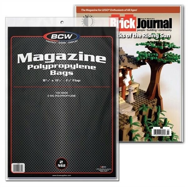 200 BCW 2-mil Acid Free Magazine Poly Bags 8 3/4 X 11 archival cover sleeves